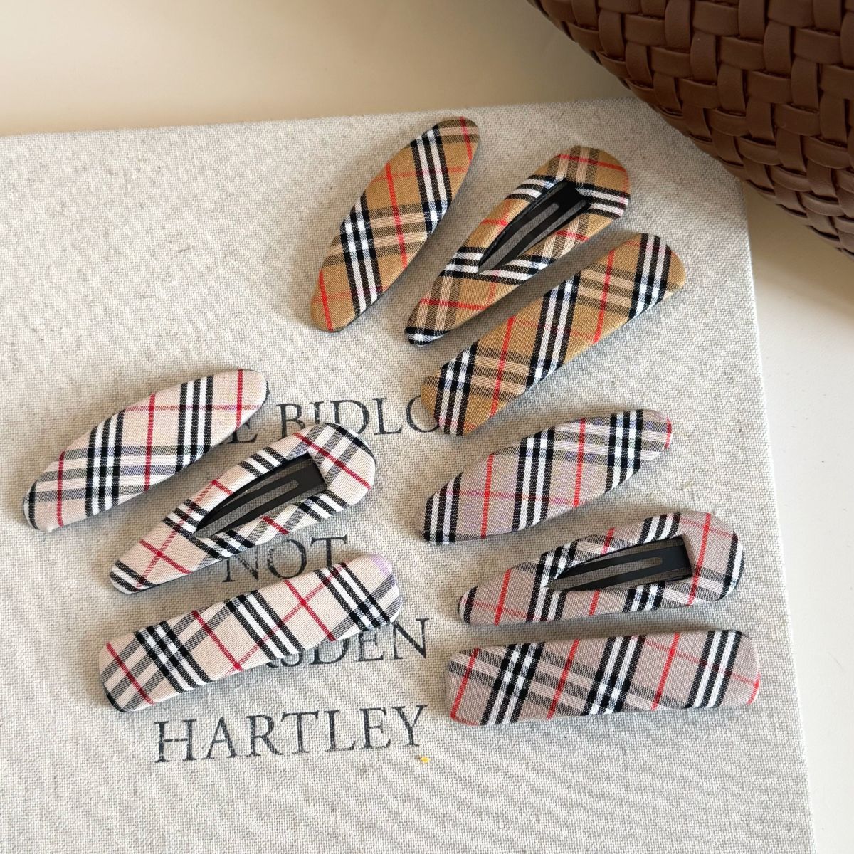Plaid Snap Hair Clip - DippedShop Wholesale - #4403
