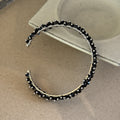 Elegant Solid Color Crystal Open Cuff Bracelet 6W6JBR579