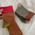Striped Slouch Crew Socks - DippedShop Wholesale - #9619