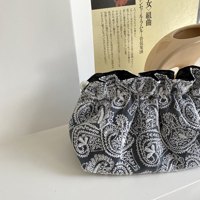 Floral Embroidered Lace Cosmetic Bag - DippedShop Wholesale - #5395