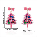Chunky Sparkly Rhinestone Christmas Dangle Earrings 6W6JER680