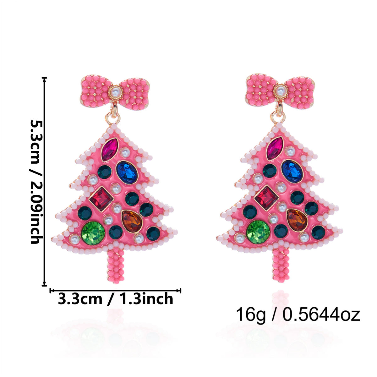 Chunky Sparkly Rhinestone Christmas Dangle Earrings 6W6JER680