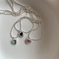 Simple Cubic Zirconia Heart Pendant Choker Necklace 6W6JNC387L