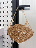 Trendy Hand-Woven Hollow Shell Pendant Shoulder Bag 8CW6BBG511T