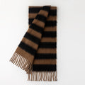 Mohair Color Block Striped Tassel Scarf 6W6NSW276