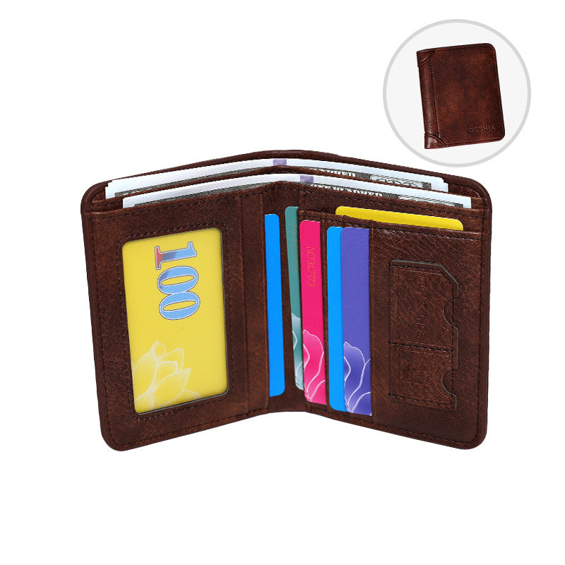 Minimalist Solid Color Multi Slot Card Holder Wallet 6S10BWB86