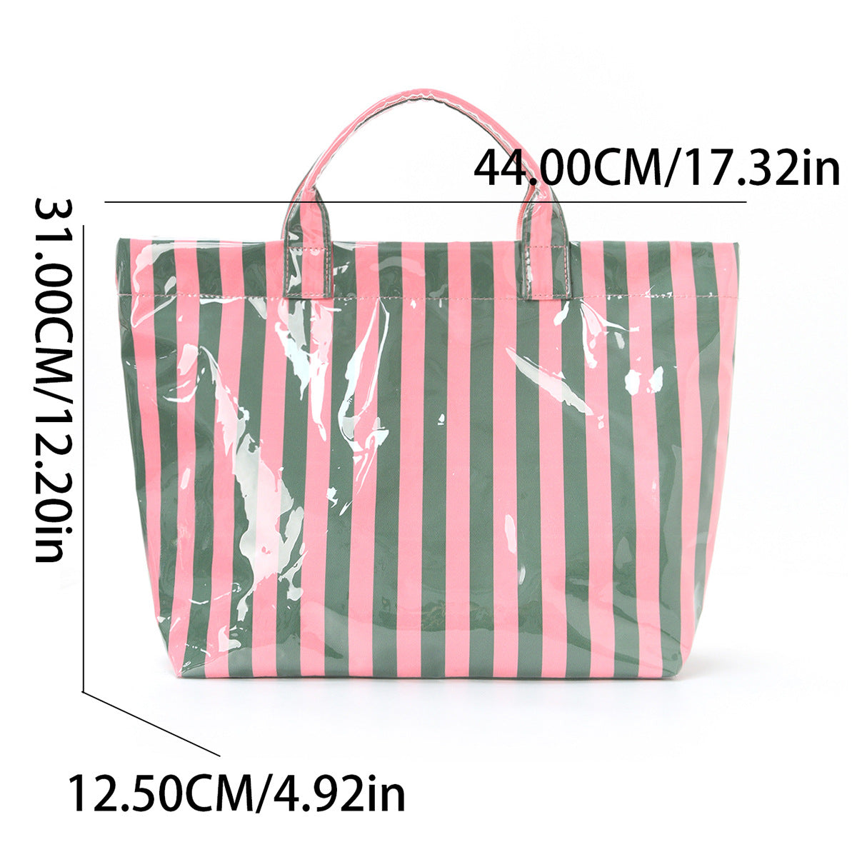 Minimalist Color Block Striped Portable Tote Bag MK2BLW6W10BBG585