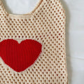 Heart Hollow Knit Tote - DippedShop Wholesale - #7923