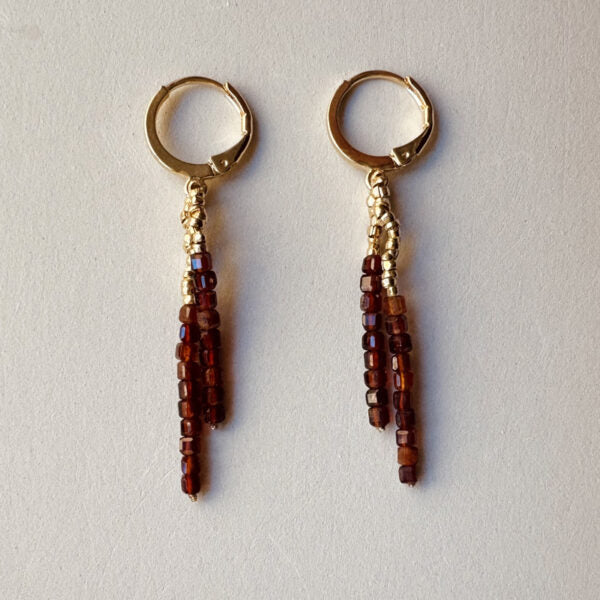 Boho Multi-Color Beaded Tassel Hoop Earrings 6W6JER952