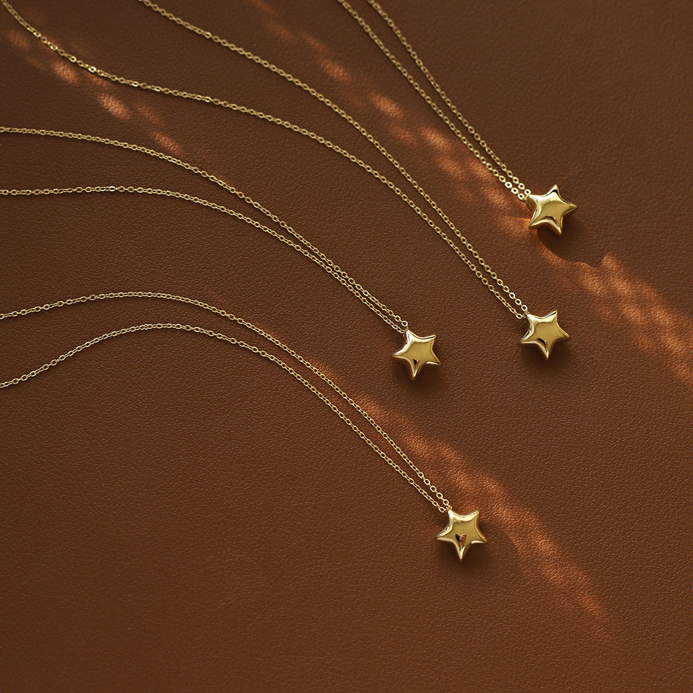 Minimalist Gold Plated Star Pendant Choker Necklace 6W6JNC1076