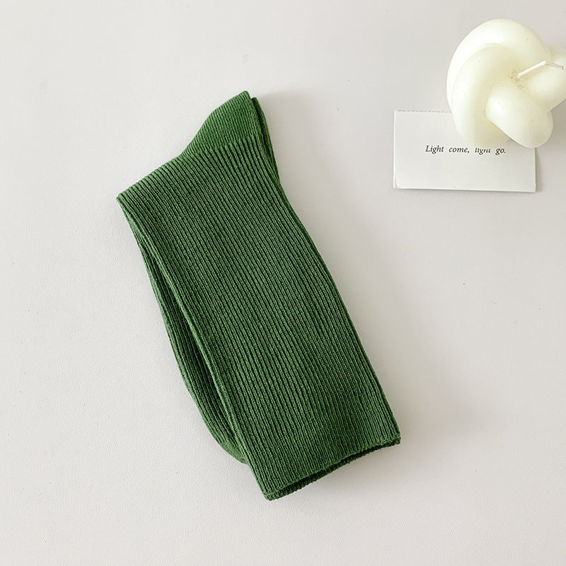 Minimalist Solid Color Scrunch Crew Socks 6W8FSO668