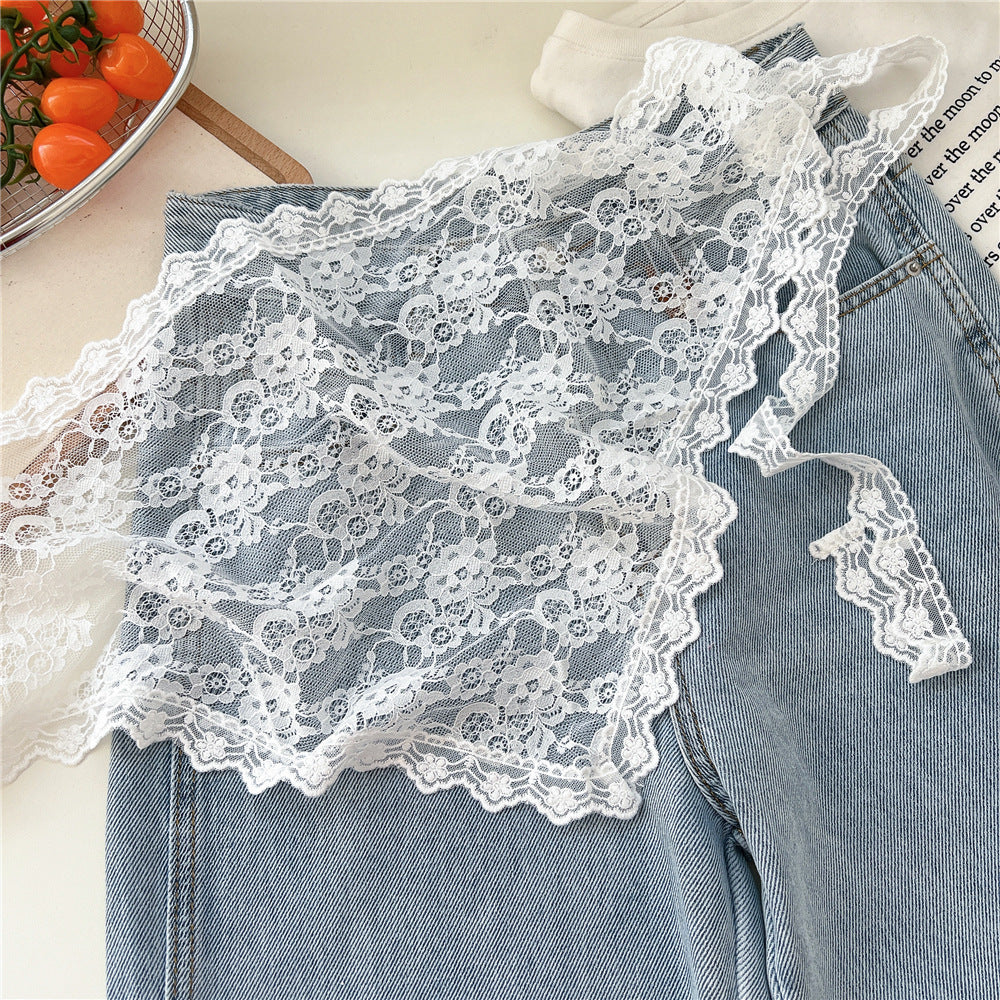 Elegant Lace Hollow Tie Side Wrap Hip Scarf MK2BW6W1SL09