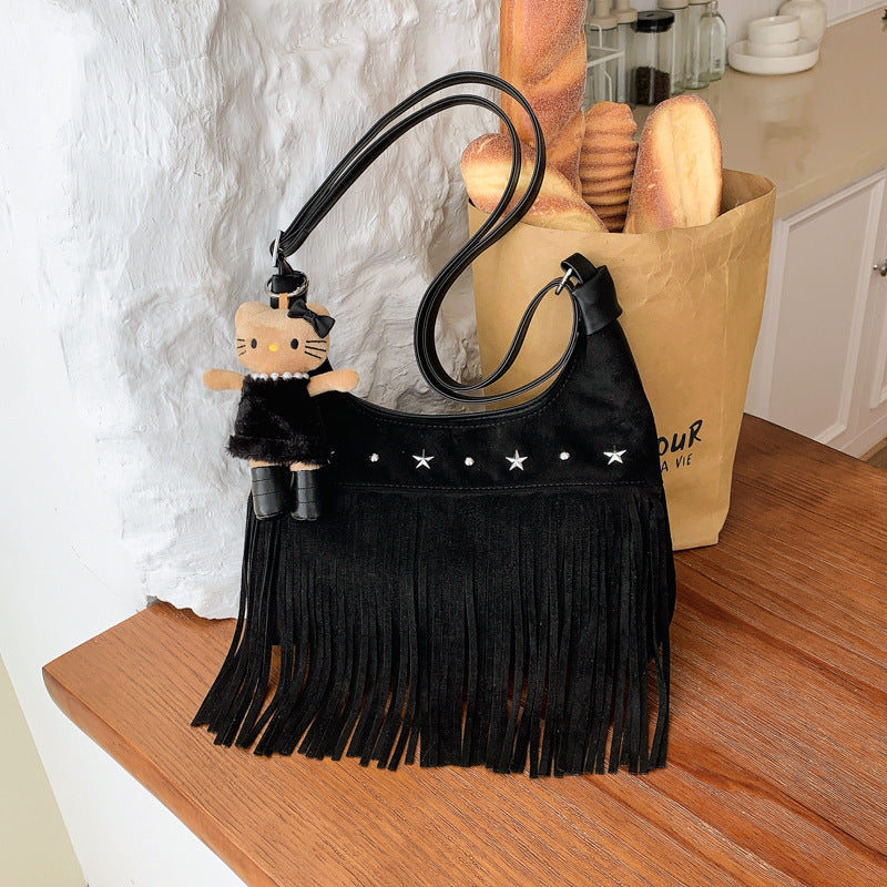 Casual Star Studded Fringe Crossbody Bag 6W10BBG2380