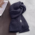 Classic Solid Color Plaid Knit Warm Scarf 6W6NSC79