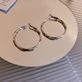 Chunky Gold Plated Geometric Statement Hoop Earrings 6W6JER714