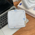 Minimalist Striped Print Bowknot Embroidery Cosmetic Bag 6S5CO125