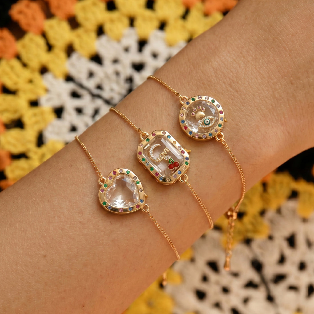 Cubic Zirconia Chain Bracelet - DippedShop Wholesale - #8179