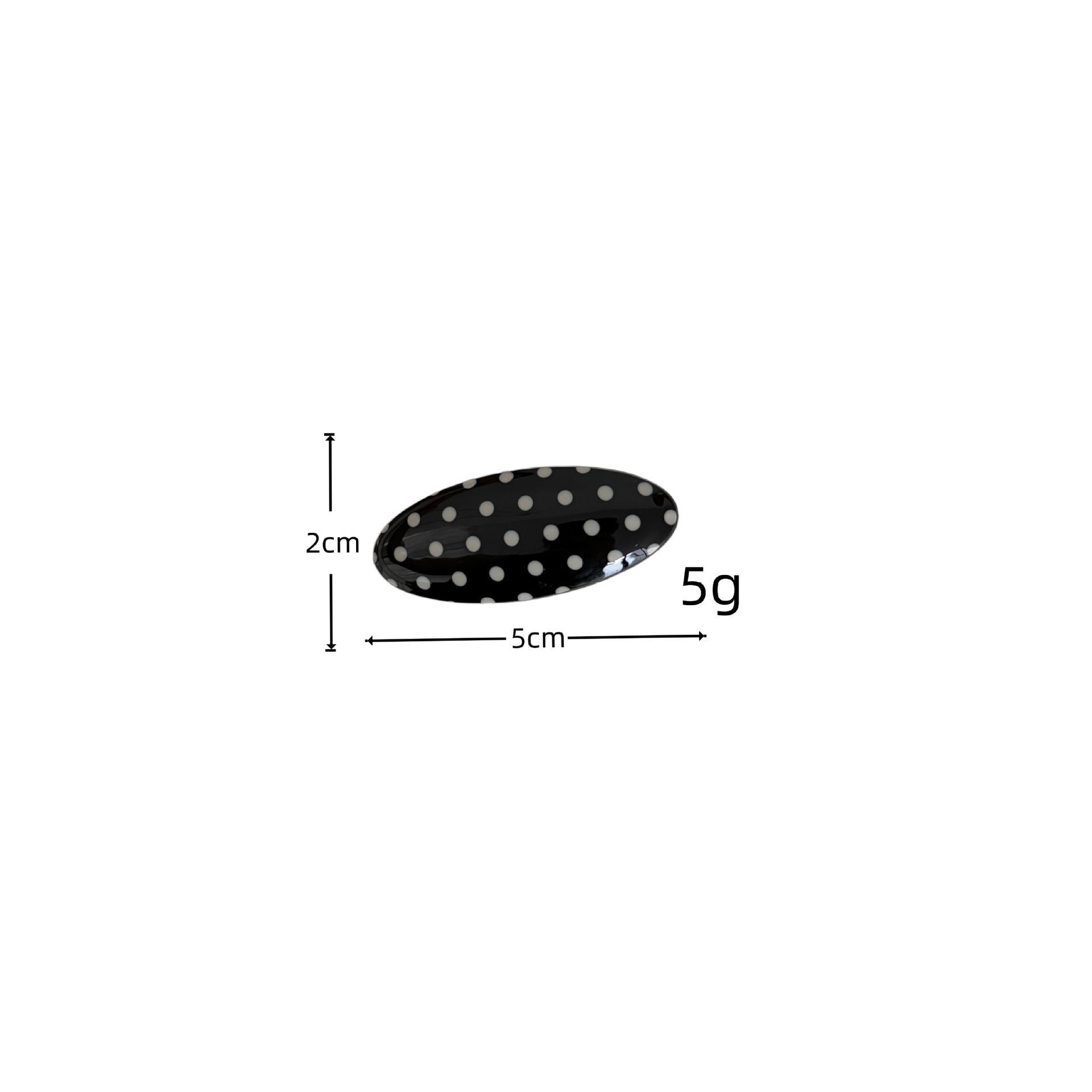 Simple Polka Dots Oval Non Crease Hair Clip 8AS6HCP506L