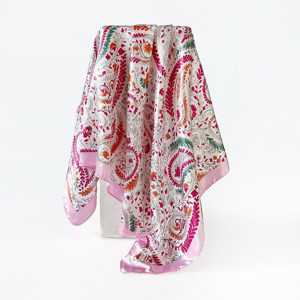 Stylish Floral Print Soft Square Headscarf MK2BLW6W6NSI39