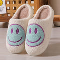 Cute Cartoon Smile Fuzzy Plush Winter Slippers 6W8FSP240