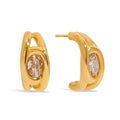 Gold Plated C-Shaped Stud Earrings - DippedShop Wholesale - #4995