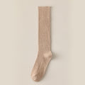 Simple Solid Color Ribbed Long Cotton Socks 6W8FSO890