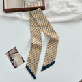 Cute Bowknot Print Narrow Silk Scarf MK2BLW6W6NSI65