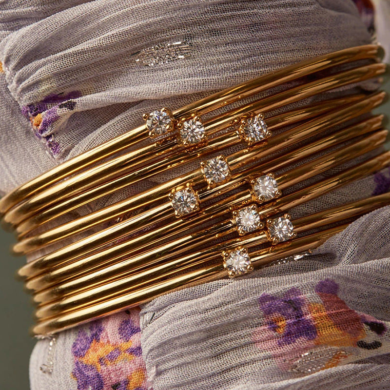 Minimalist Gold Plated Zirconi - DippedShop Wholesale - #3251