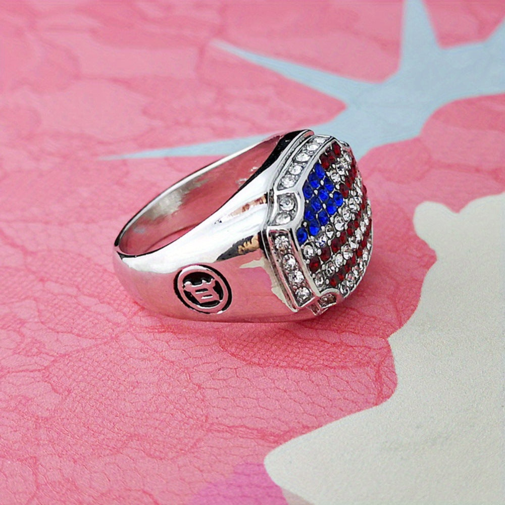 Stylish Chunky Sparkling Zirconia Wide Ring 8ZA6JRG206T