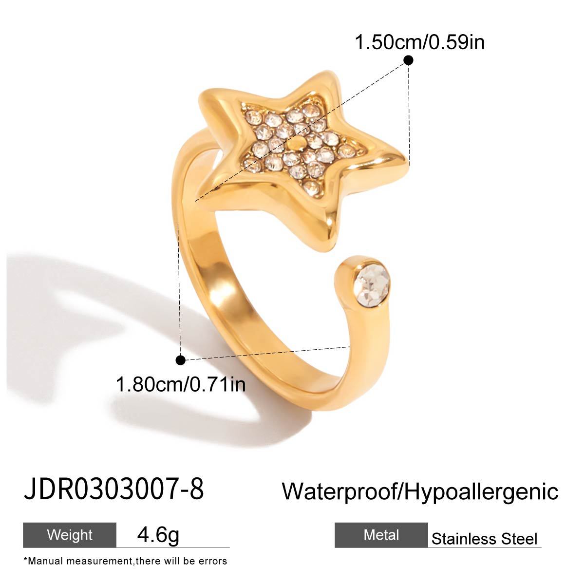 Cubic Zirconia Open Ring - DippedShop Wholesale - #8755