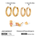 Gold Plated Rhinestone Hoops - DippedShop Wholesale - #2259