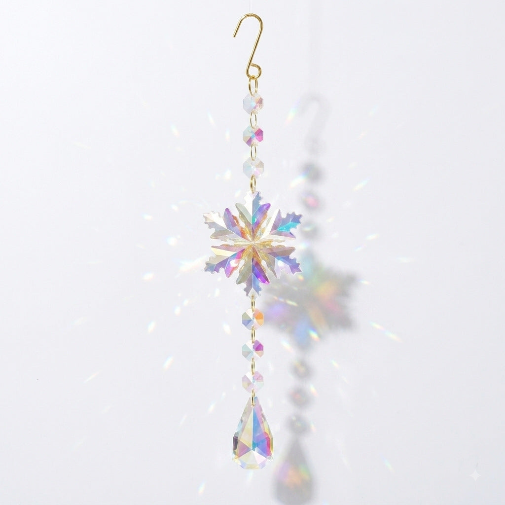 Christmas Snowflake Crystal Suncatcher Wind Chime 6H7HLS142