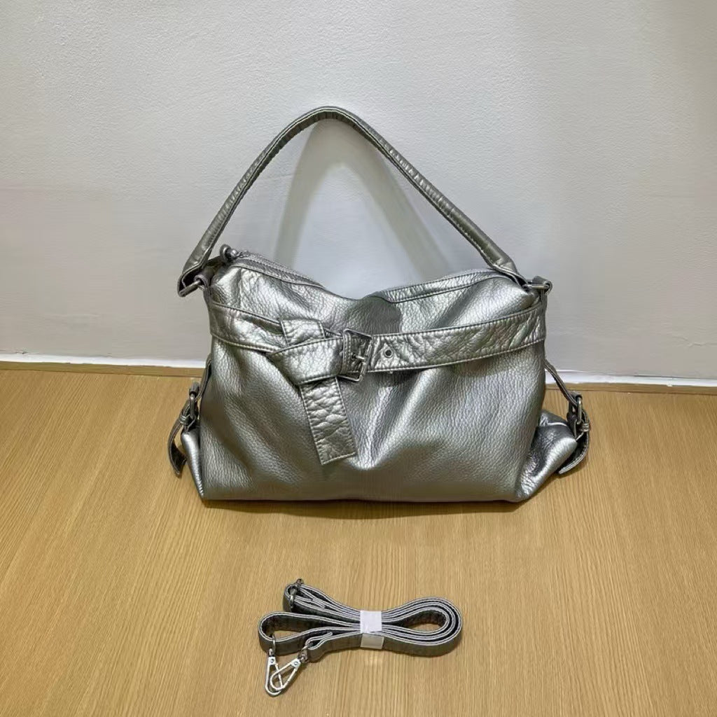 Stylish Solid Color Soft Leather Underarm Bag 6W10BBG2012