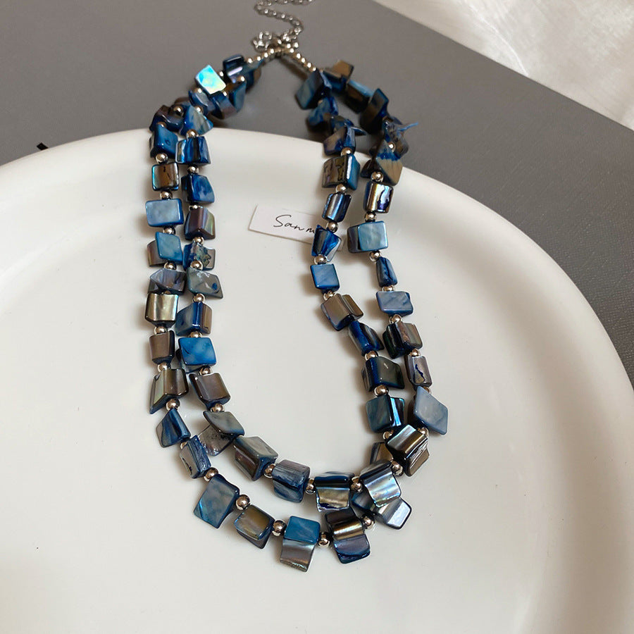 Vintage Irregular Double Layer Shell Necklace 6W6JNC944