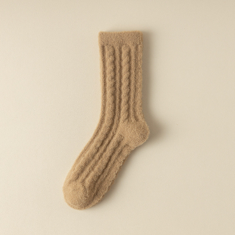 Thickened Cable Knit Winter Crew Socks 6W8FSO883