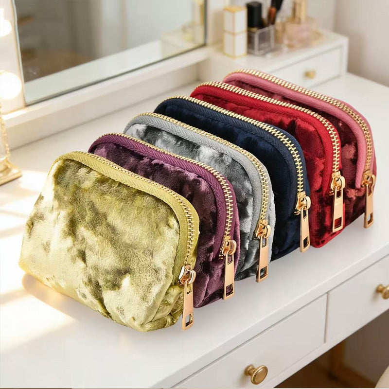 Soft Velet Portable Travel Jewelry Case with Zipper 6W13HSJ90