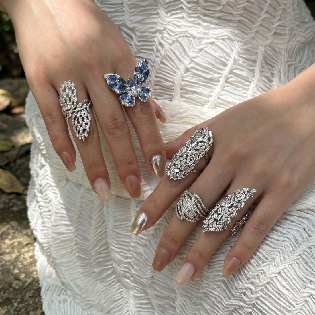 Butterfly Rhinestone Open Ring - DippedShop Wholesale - #5347