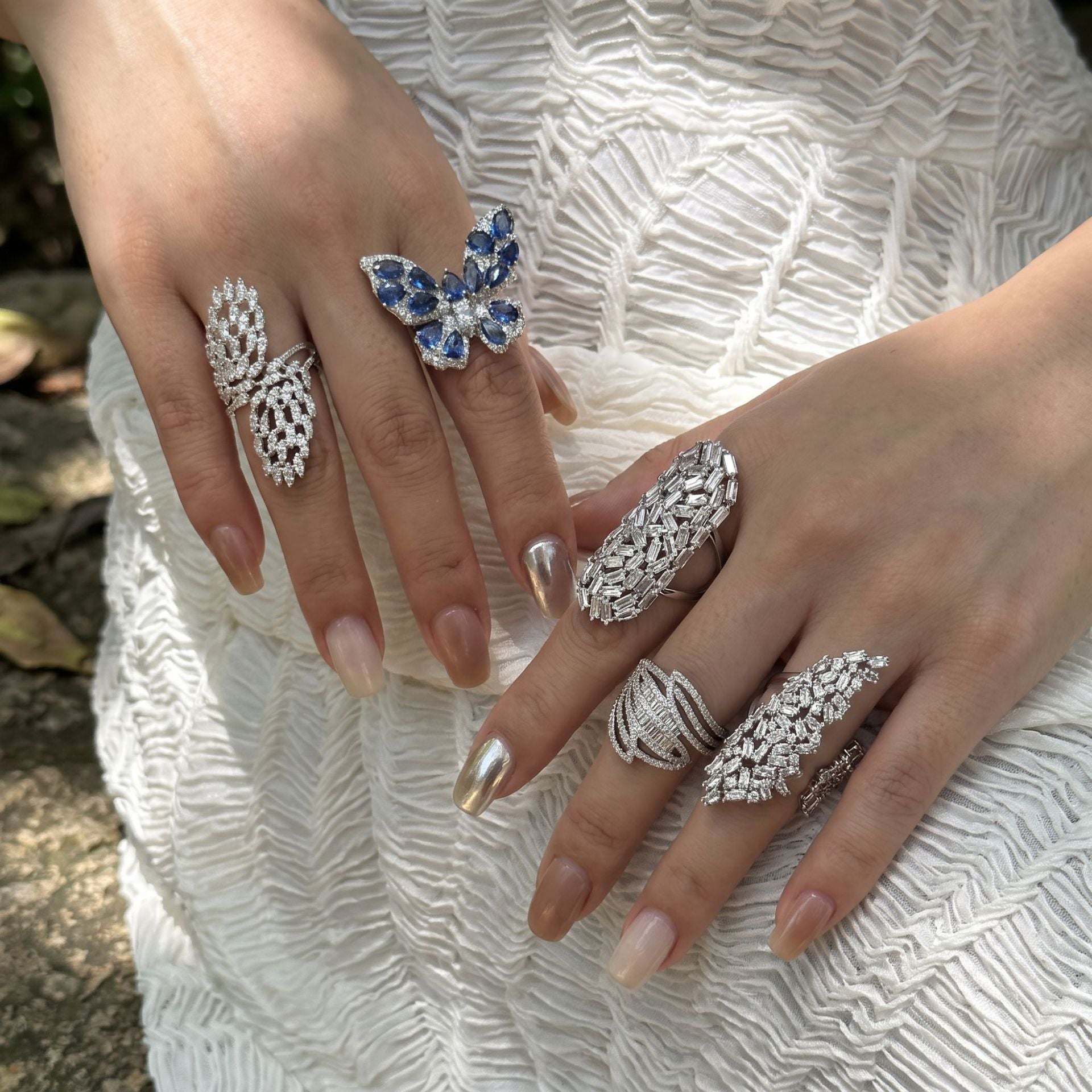 Butterfly Rhinestone Open Ring - DippedShop Wholesale - #8115
