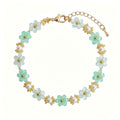 Boho Handmade Crystal Beaded Flower Bracelet 6W6JBR470