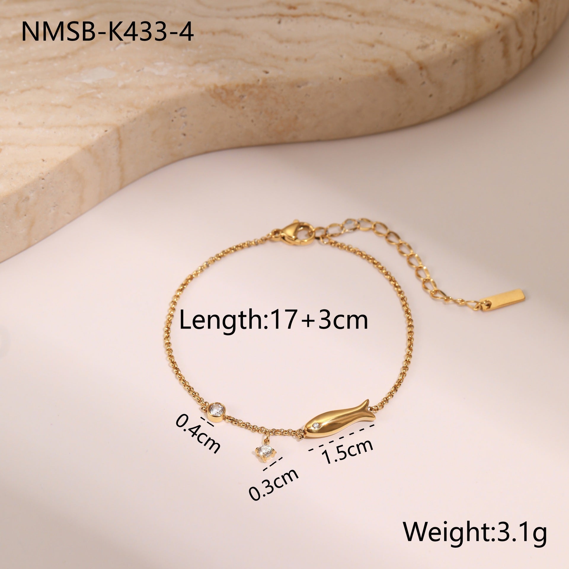 Delicate Gold-Tone Zircon Star - DippedShop Wholesale - #2995