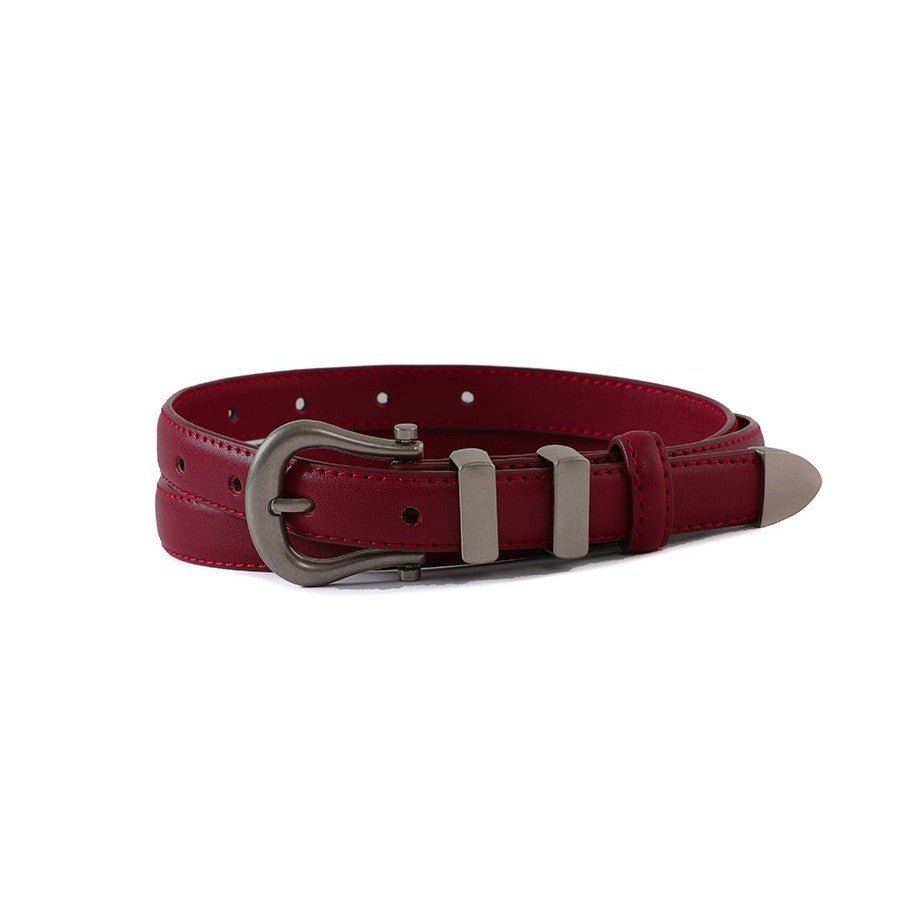 Retro Solid Color Jeans Belt Versatile Leather Belt 6W6JBT163