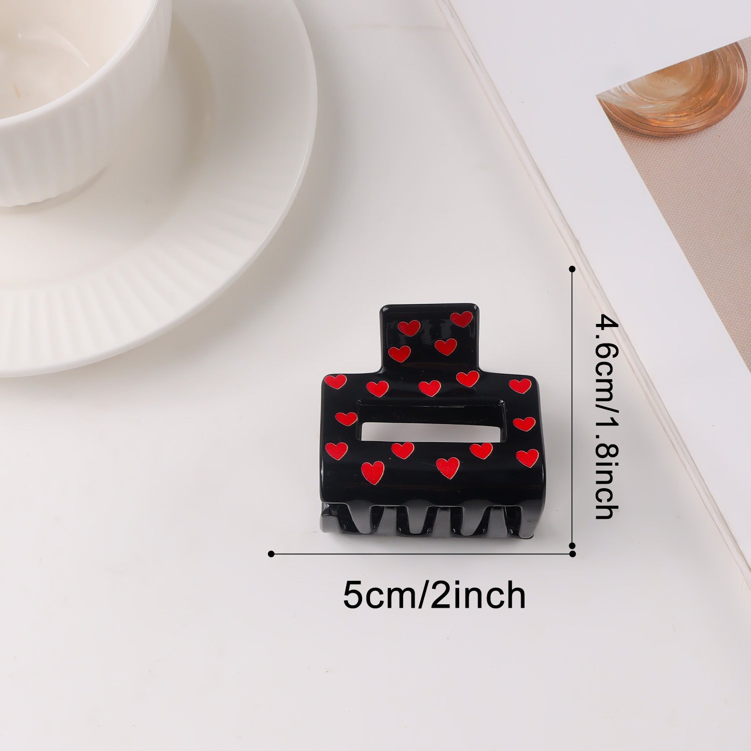 Heart Print Hair Claw - DippedShop Wholesale - #1699