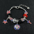 Retro USA Map Beaded Chain Bracelet 8ZA6JBR133T