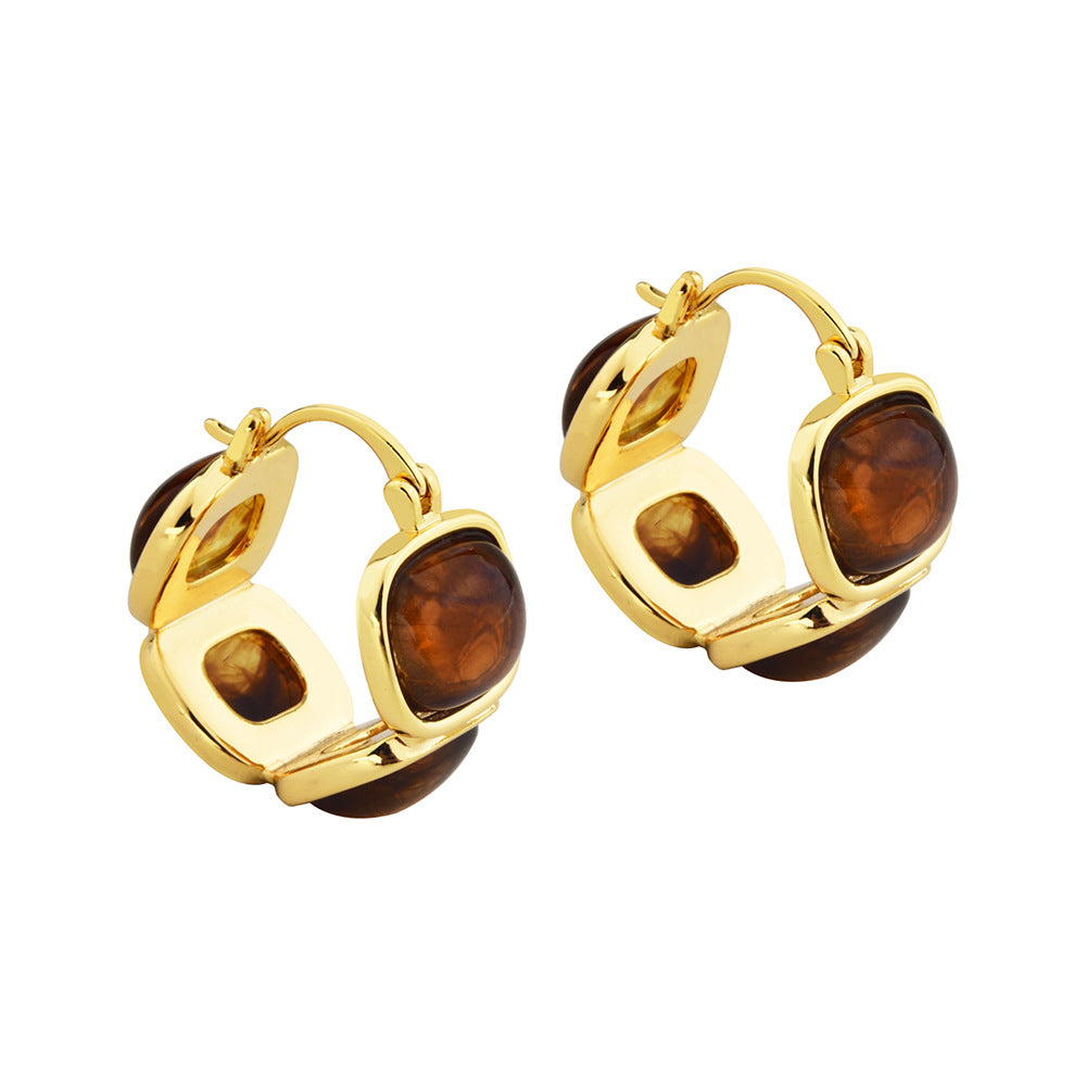 Resin Bead Hoop Earrings - DippedShop Wholesale - #2355