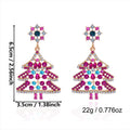 Chunky Sparkly Rhinestone Christmas Dangle Earrings 6W6JER680