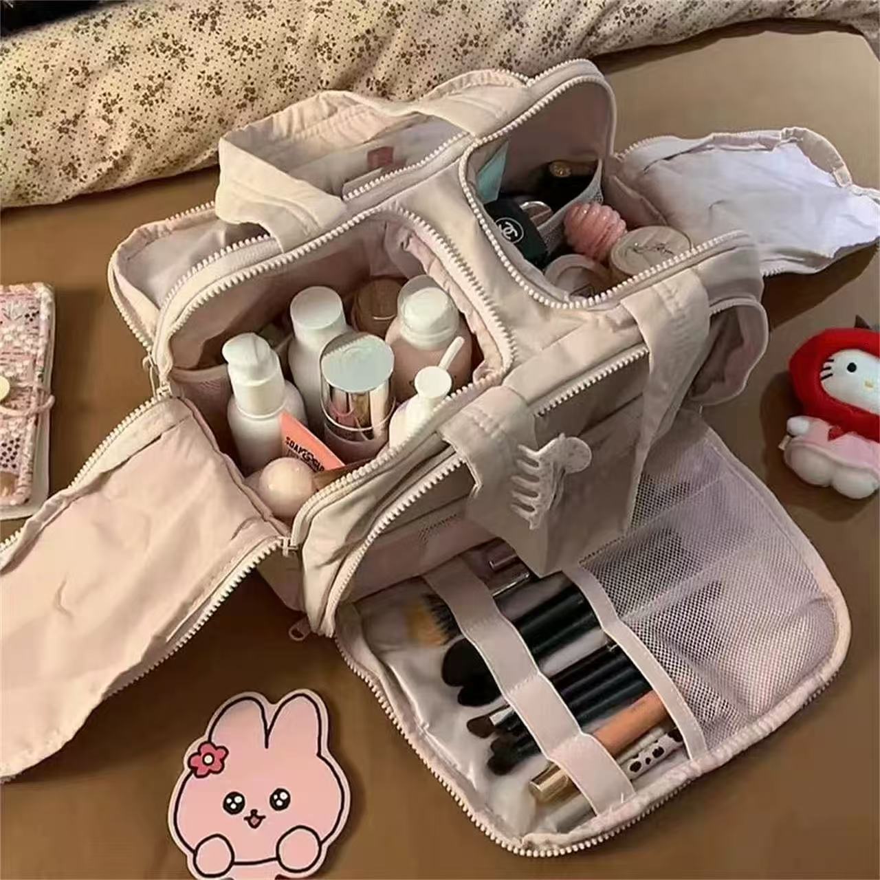 Simple Solid Color Multi Layer Makeup Bag MK2BW6S10BOB107
