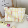 Fresh Plaid Print Large Capacity Cosmetic Bag 6C5CO273
