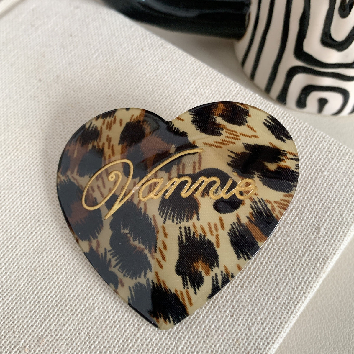 Sweet Printed Heart Acetate Hair Clip6W6HPN104