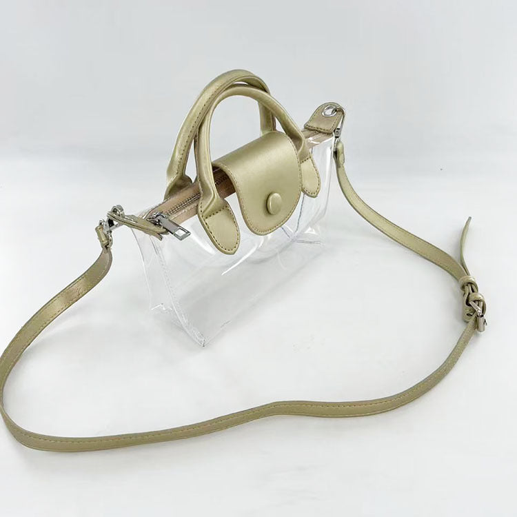 Trendy Clear Dumpling Color Contrast Crossbody Bag 6W10BBG2121