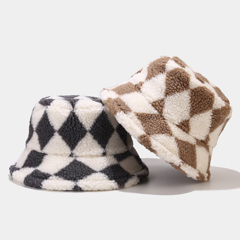 Diamond Pattern Rocker Fleece Bucket Hats DPBH0315